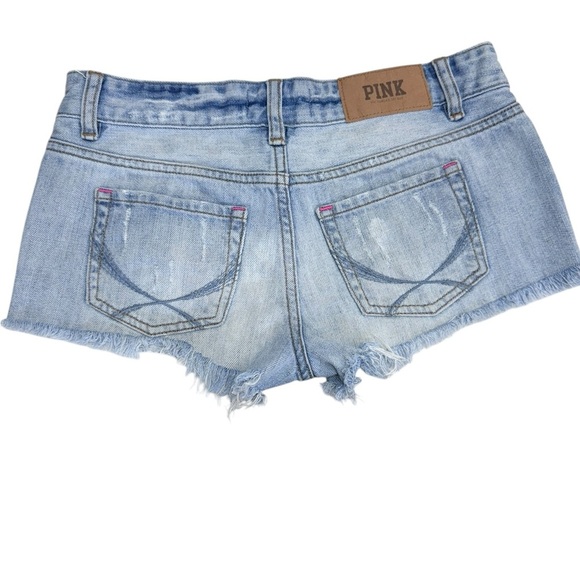 Pink Victoria’s scret.Blue and Silver Jean Shorts with Rhinestone Embellishments - Picture 2 of 14
